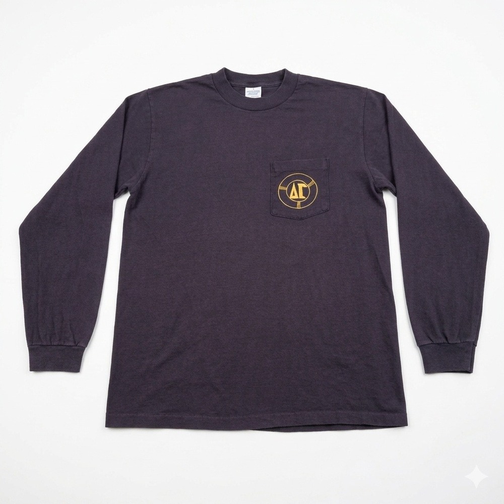Vtg 1980 Delta Gamma Anchor Splash Shirt Stedman Hi-Cru Long Sleeve Pocket Tee M